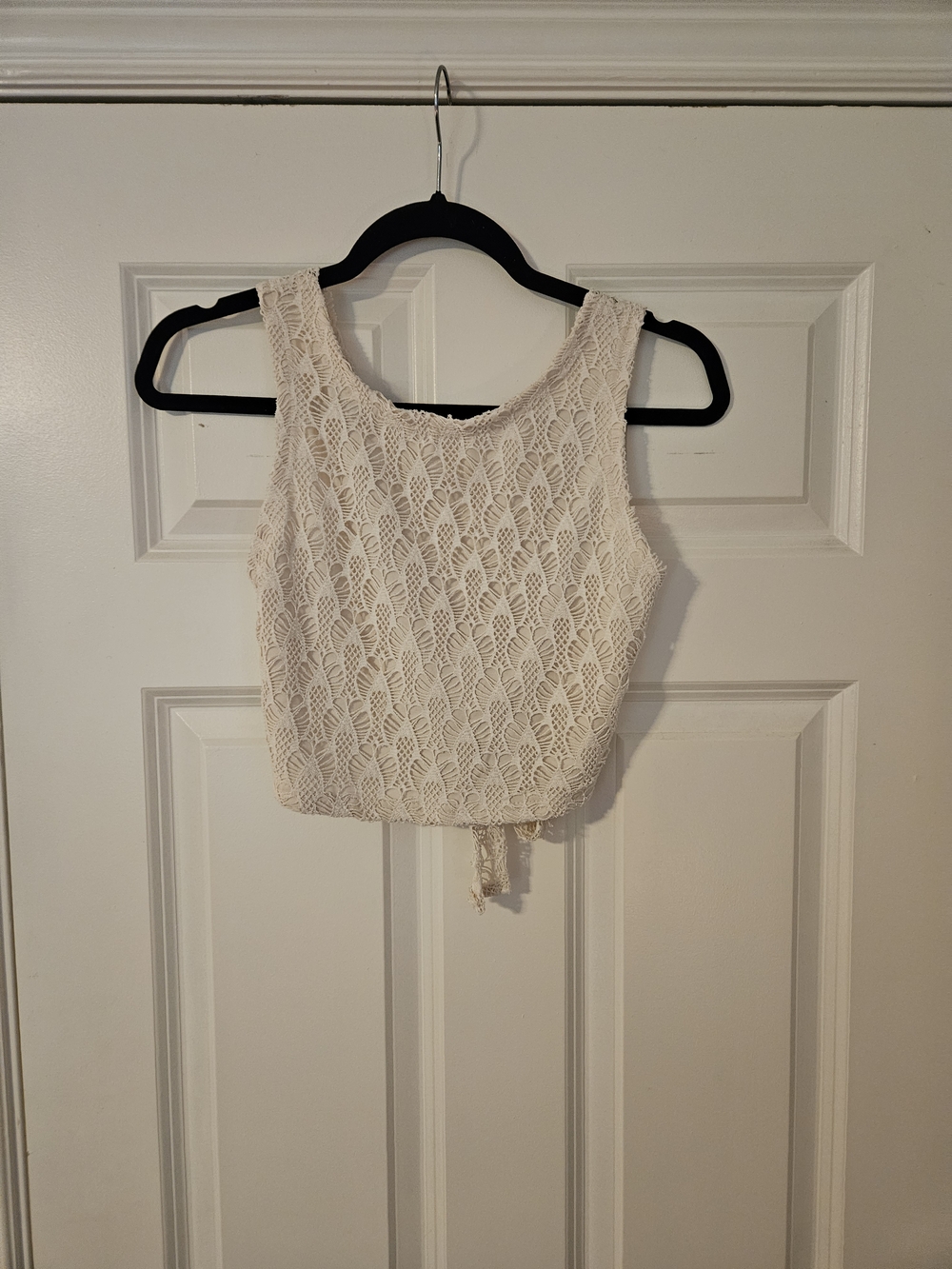Crocheted Ivory Tank Top - Women's Summer Knit